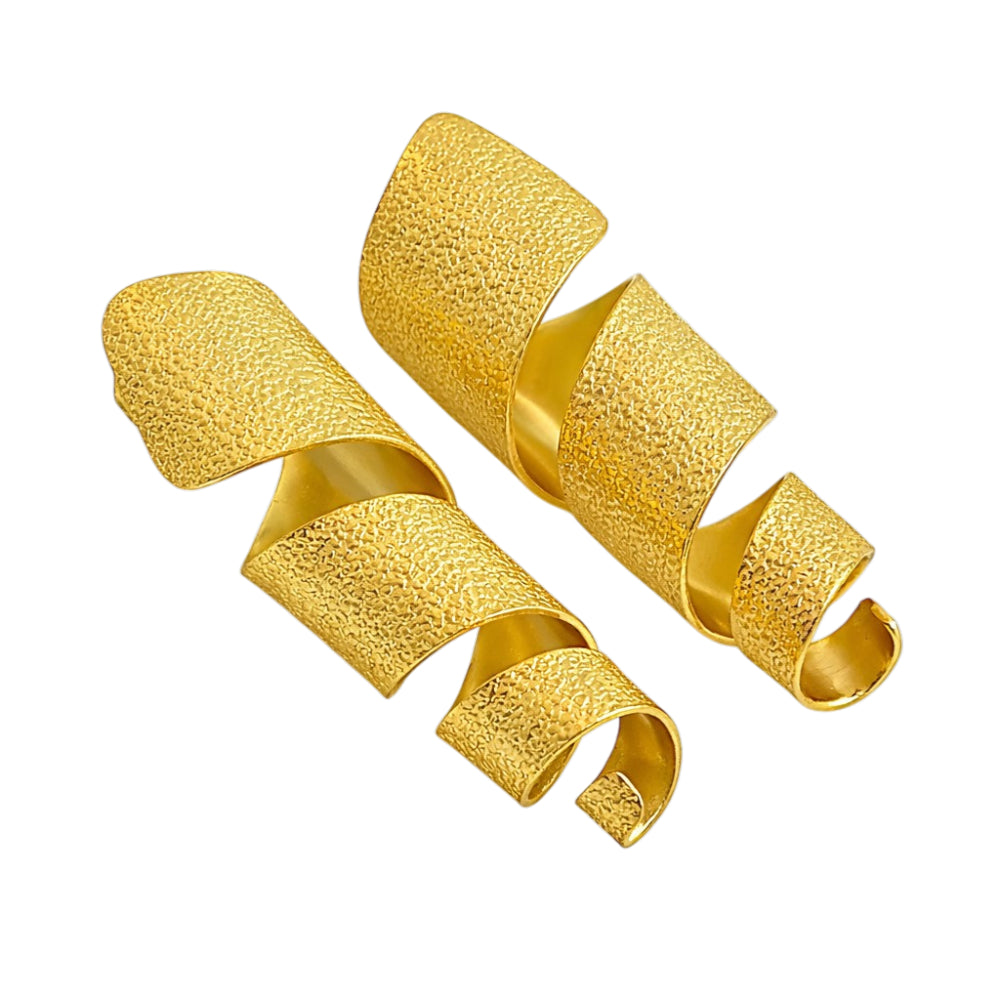 Fashionable 18K Gold Plated Twisted Ribbon Earrings for Ethnic & Western Wear BIE1014