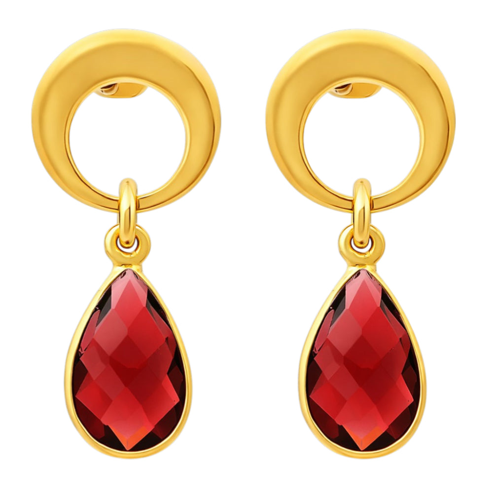 Designer 18K Gold Plated Crystal and Pearl Dangle Earrings for Women & Girls BIE1017