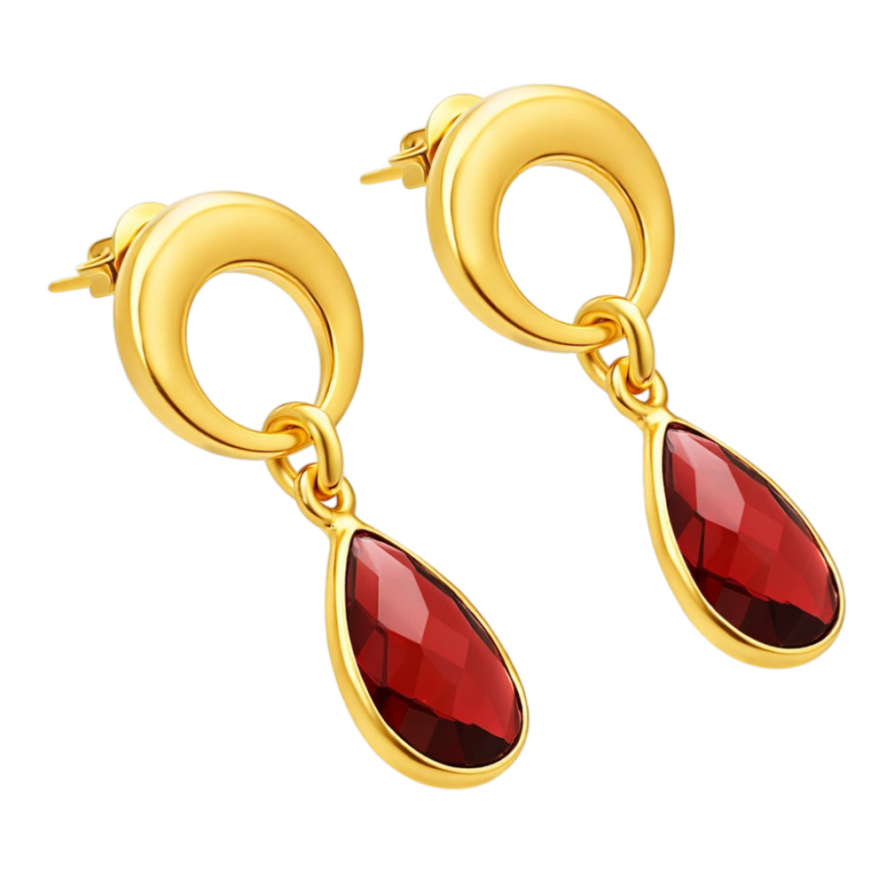 Designer 18K Gold Plated Crystal and Pearl Dangle Earrings for Women & Girls BIE1017