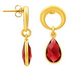 Designer 18K Gold Plated Crystal and Pearl Dangle Earrings for Women & Girls BIE1017