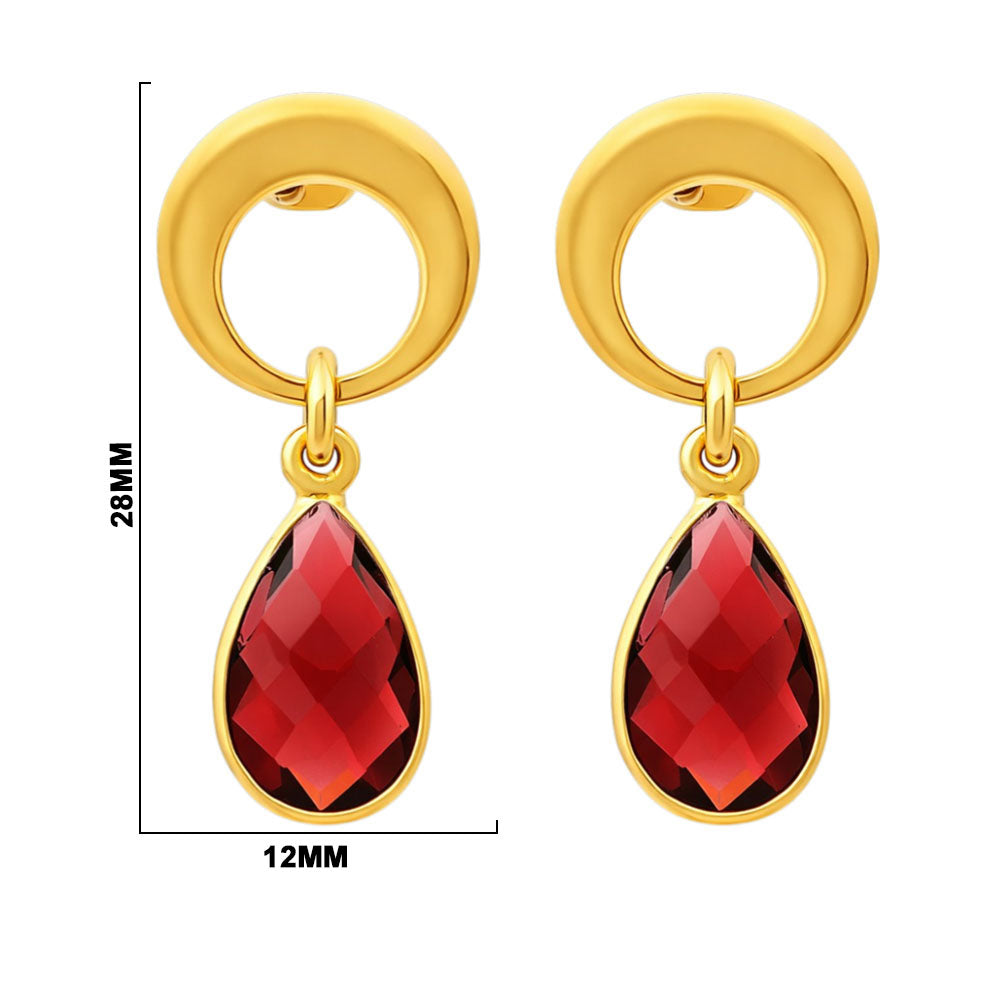 Designer 18K Gold Plated Crystal and Pearl Dangle Earrings for Women & Girls BIE1017