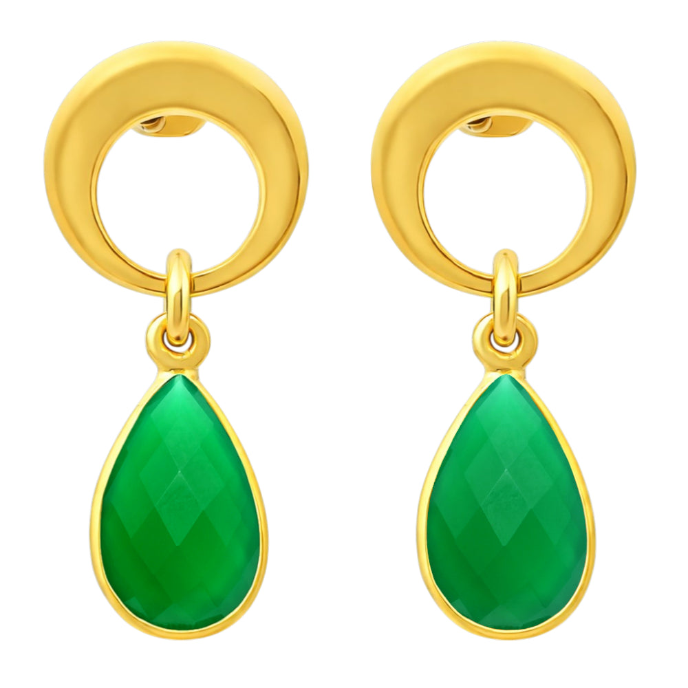Designer 18K Gold Plated Crystal and Pearl Dangle Earrings for Women & Girls BIE1017