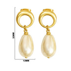 Designer 18K Gold Plated Crystal and Pearl Dangle Earrings for Women & Girls BIE1017