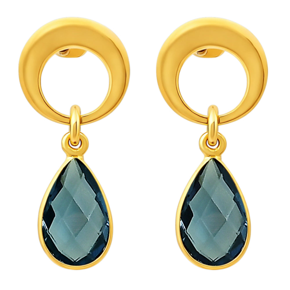 Designer 18K Gold Plated Crystal and Pearl Dangle Earrings for Women & Girls BIE1017