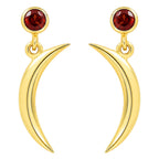 18K Gold Plated Crescent Moon Western Wear Earrings with Colorful Gemstone BIE1029