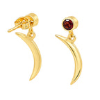 18K Gold Plated Crescent Moon Western Wear Earrings with Colorful Gemstone BIE1029