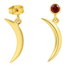 18K Gold Plated Crescent Moon Western Wear Earrings with Colorful Gemstone BIE1029