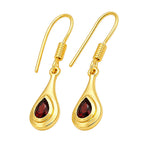 18K Gold Plated Pear Cut Colorful Stone Teardrop Dangle Earrings for Women BIE1030