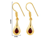 18K Gold Plated Pear Cut Colorful Stone Teardrop Dangle Earrings for Women BIE1030