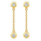 18K Gold Plated Long Chain Dangle Drop Earrings With Colorful Gemstone for Women BIE1032