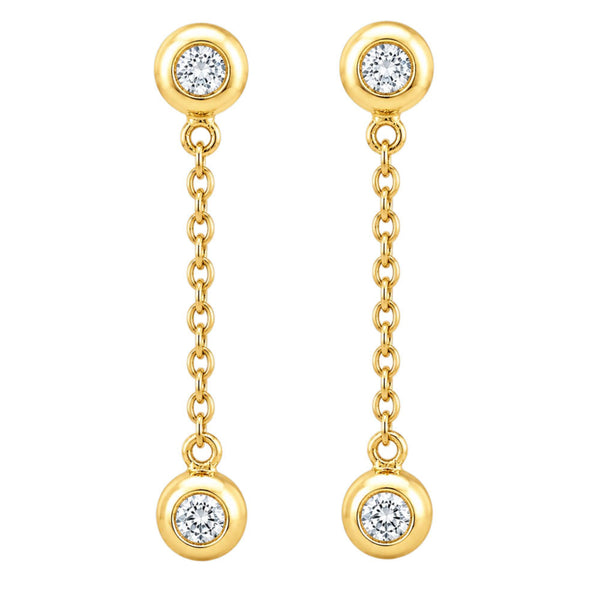 18K Gold Plated Long Chain Dangle Drop Earrings With Colorful Gemstone for Women BIE1032