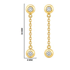 18K Gold Plated Long Chain Dangle Drop Earrings With Colorful Gemstone for Women BIE1032