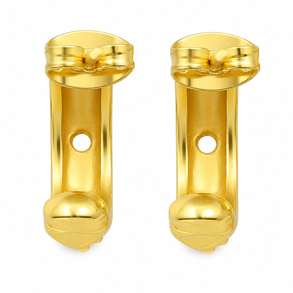18K Gold Plated Geometric Huggie Earrings With Colorful Gemstone for Women BIE1033