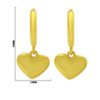 Trendy 18K Gold Plated Heart Drop Earrings for Women & Girls BIE1037
