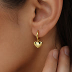 Trendy 18K Gold Plated Heart Drop Earrings for Women & Girls BIE1037