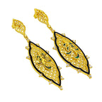 Royal Style Ethnic Gold Plated Black, Green, Red & Blue Enamel Meenakari Round Dangle Earrings for Women & Girls BIE1059