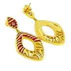 Designer 18K Gold Plated Black, Red, Green, Blue Enamel Square Statement Earrings for Women & Girls BIE1060