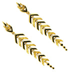 Stylish Gold Plated Black, Green, Red Enamel Leaf Long Designer Earrings for Women BIE1063