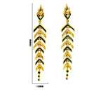 Stylish Gold Plated Black, Green, Red Enamel Leaf Long Designer Earrings for Women BIE1063