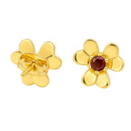 18K Gold Plated Colorful Stone Daisy Floral Design Stud Earrings for Women BIE1065