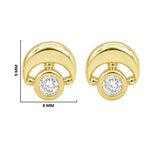 18K Gold Plated Colorful Stone Geometric Half-Moon Stud Earrings for Women BIE1066