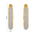 Gold Plated White AD Stone Studded Hoop Huggie Earrings for Women & Girls Elegant American Diamond Bali Earrings Wedding, Party & Daily Wear Jewellery BIE1086