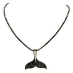Trendy Black Mermaid Tail Pendant Necklace for Women & Girls BIN1020_A