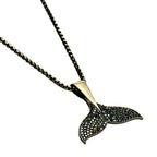 Trendy Black Mermaid Tail Pendant Necklace for Women & Girls BIN1020_A