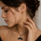 Trendy Black Mermaid Tail Pendant Necklace for Women & Girls BIN1020_A
