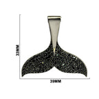Trendy Black Mermaid Tail Pendant Necklace for Women & Girls BIN1020_A