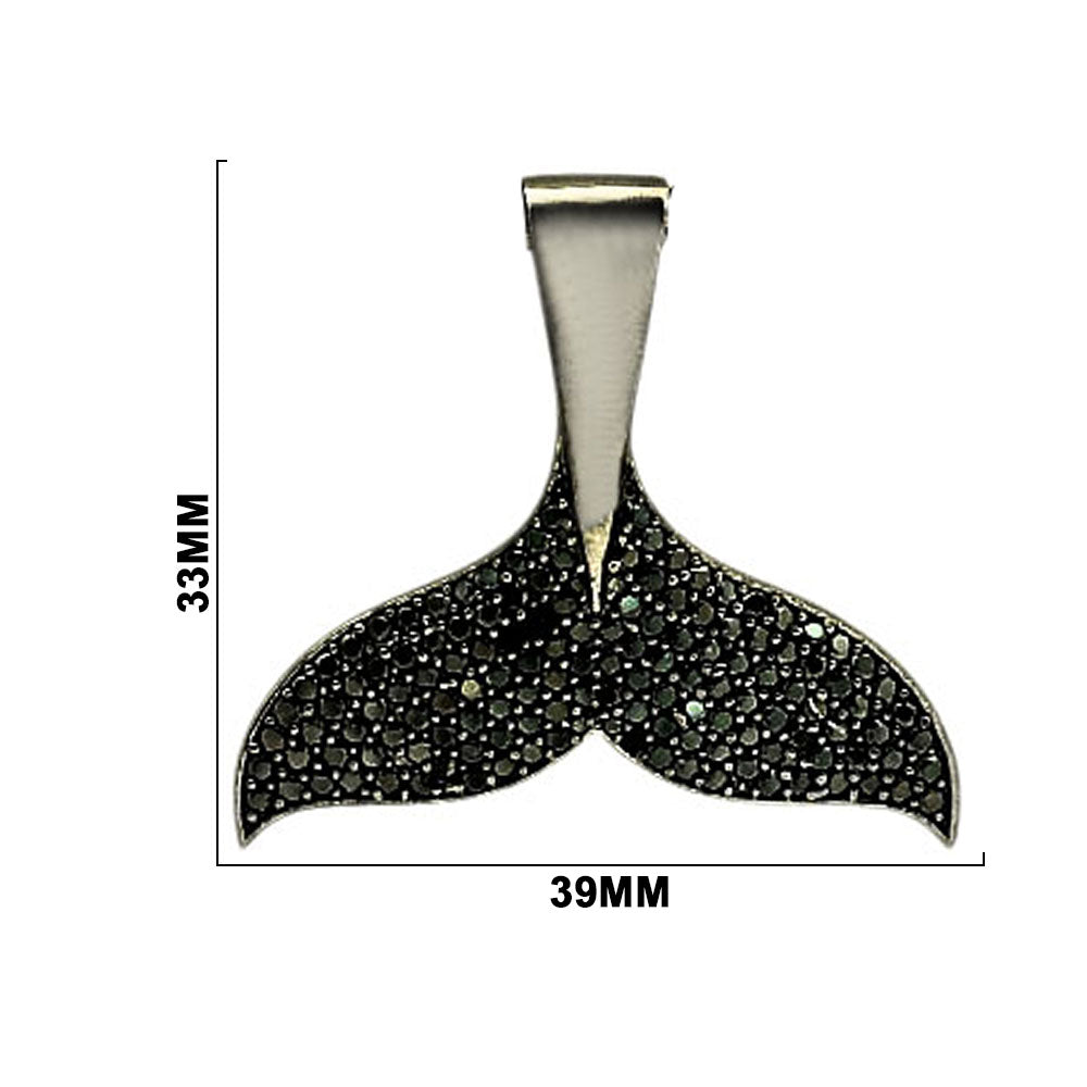 Trendy Black Mermaid Tail Pendant Necklace for Women & Girls BIN1020_A