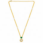 18K Gold Plated Ruby Red & Green Crystal Pendant Necklace for Women BIN1023