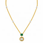 18K Gold Plated Ruby Red & Green Crystal Pendant Necklace for Women BIN1023