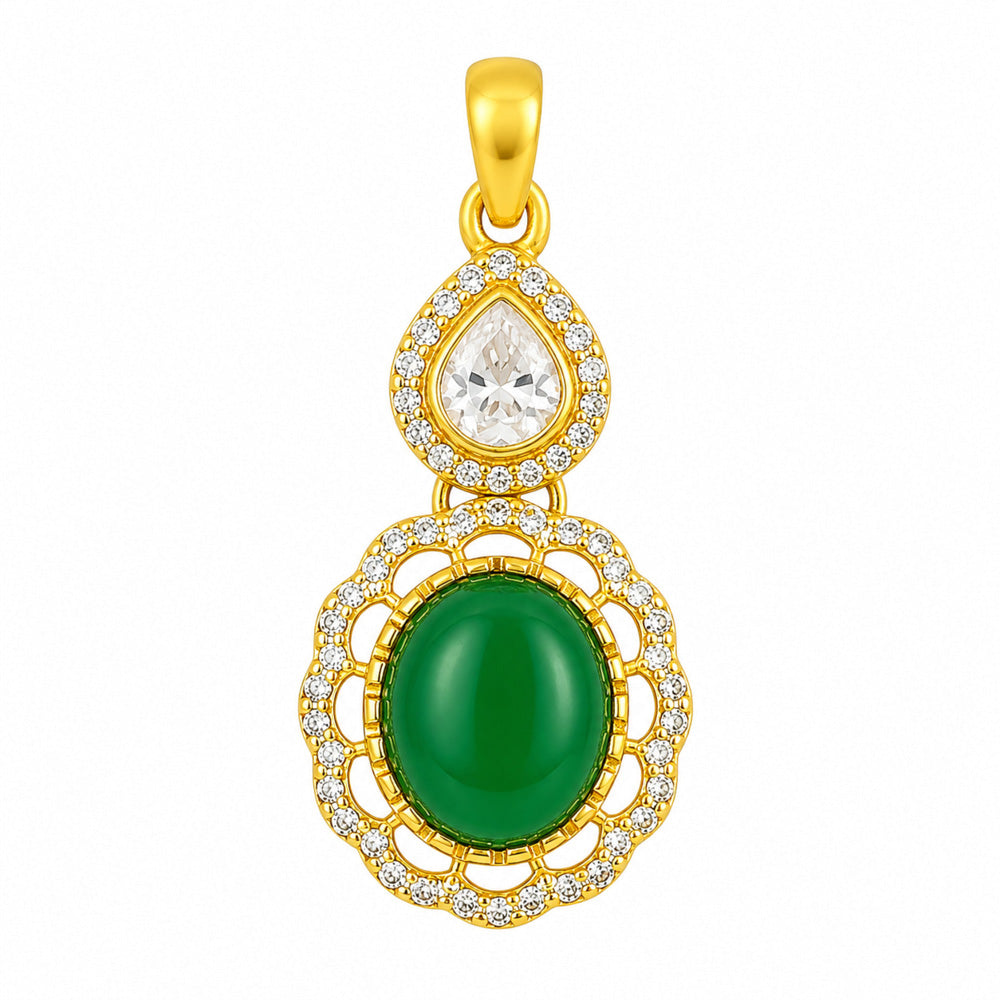 18K Gold Plated Colorful Gemstone Pendant Necklace for Women BIP1001