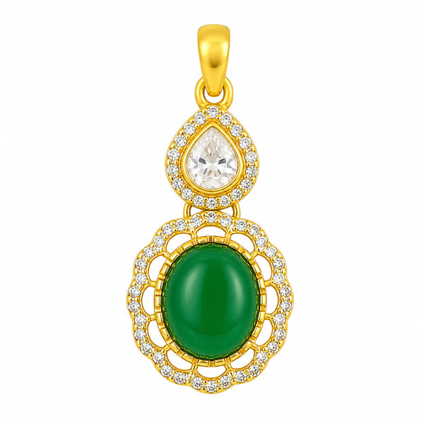 18K Gold Plated Colorful Gemstone Pendant Necklace for Women BIP1001