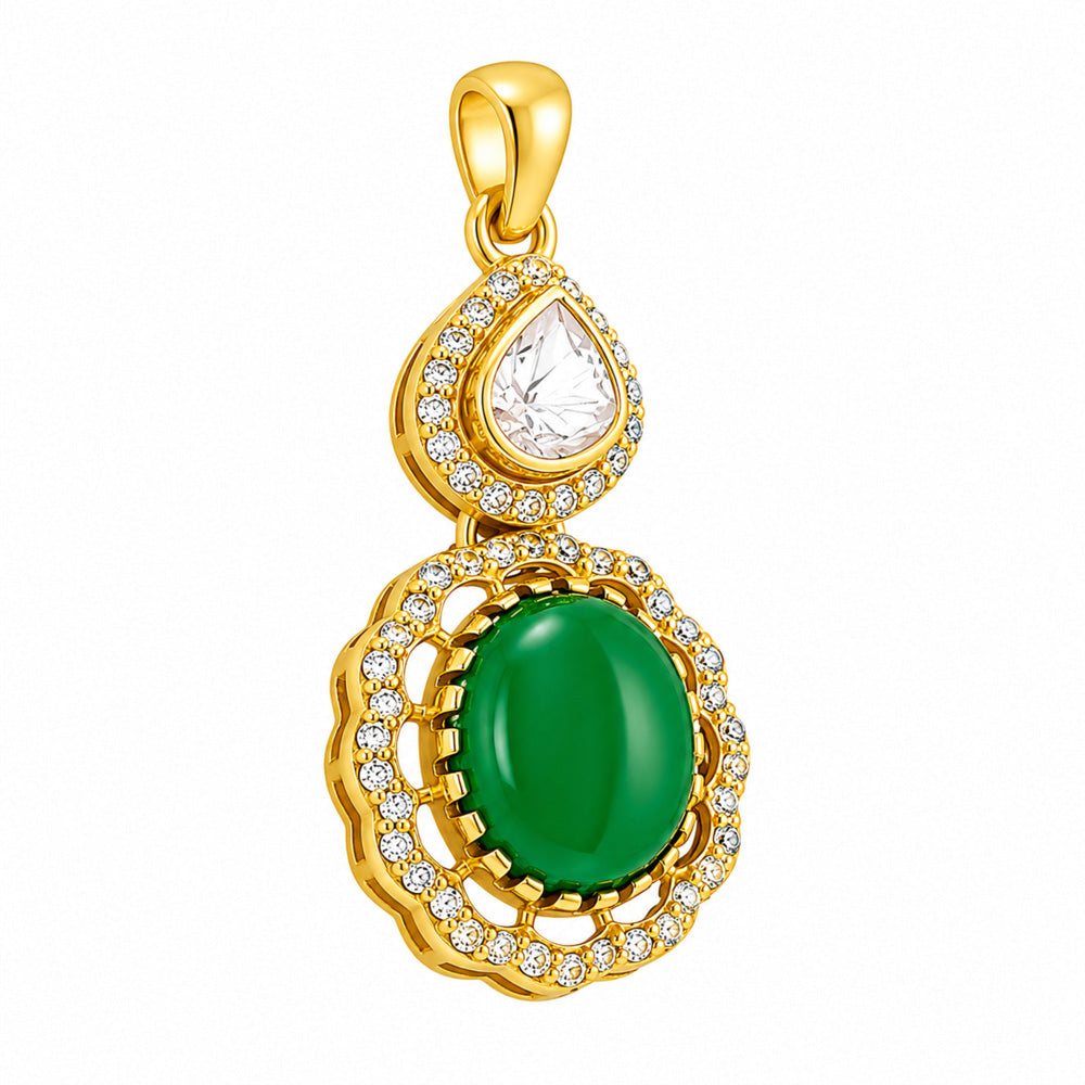 18K Gold Plated Colorful Gemstone Pendant Necklace for Women BIP1001