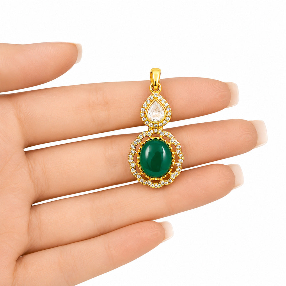 18K Gold Plated Colorful Gemstone Pendant Necklace for Women BIP1001