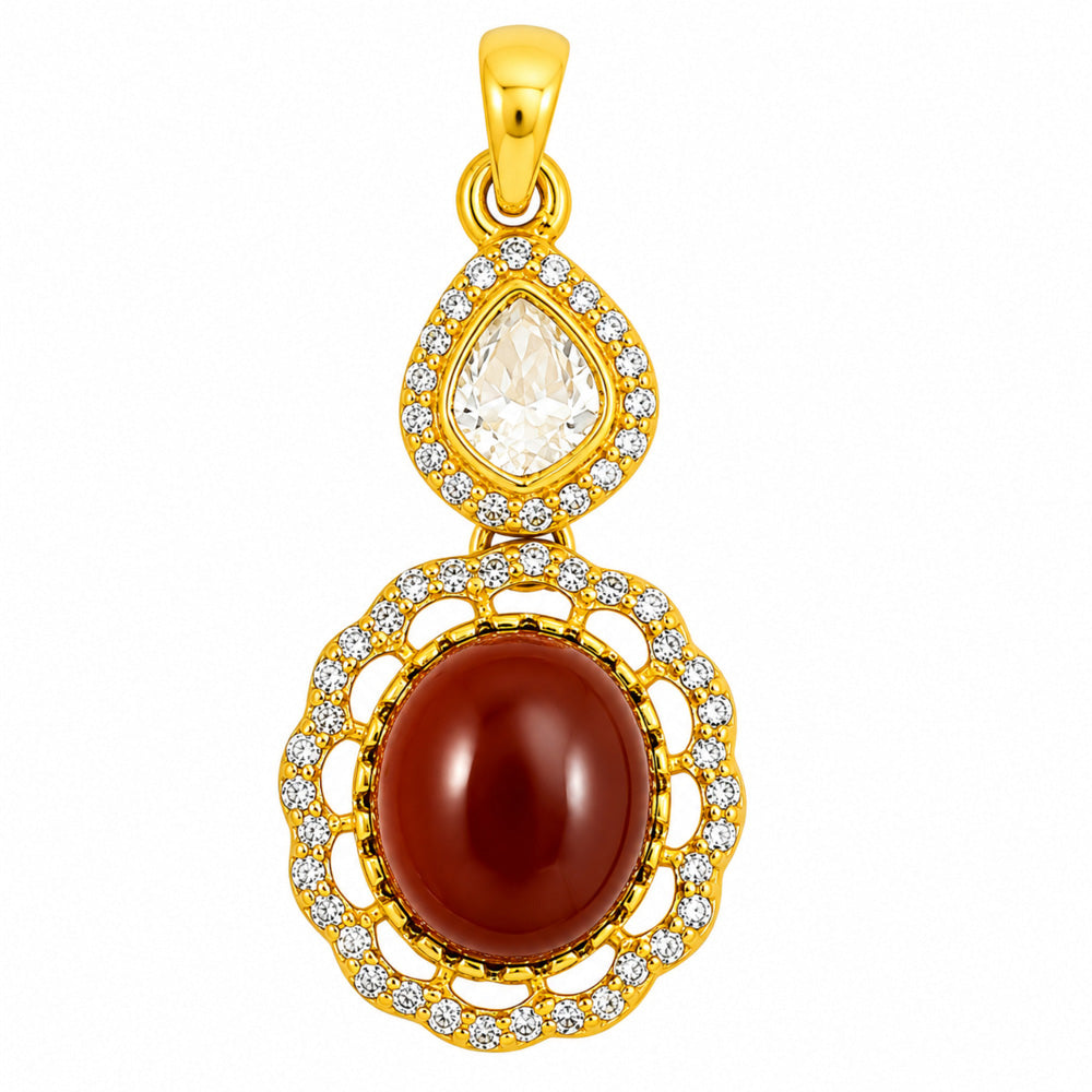 18K Gold Plated Colorful Gemstone Pendant Necklace for Women BIP1001