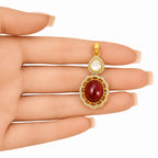 18K Gold Plated Colorful Gemstone Pendant Necklace for Women BIP1001