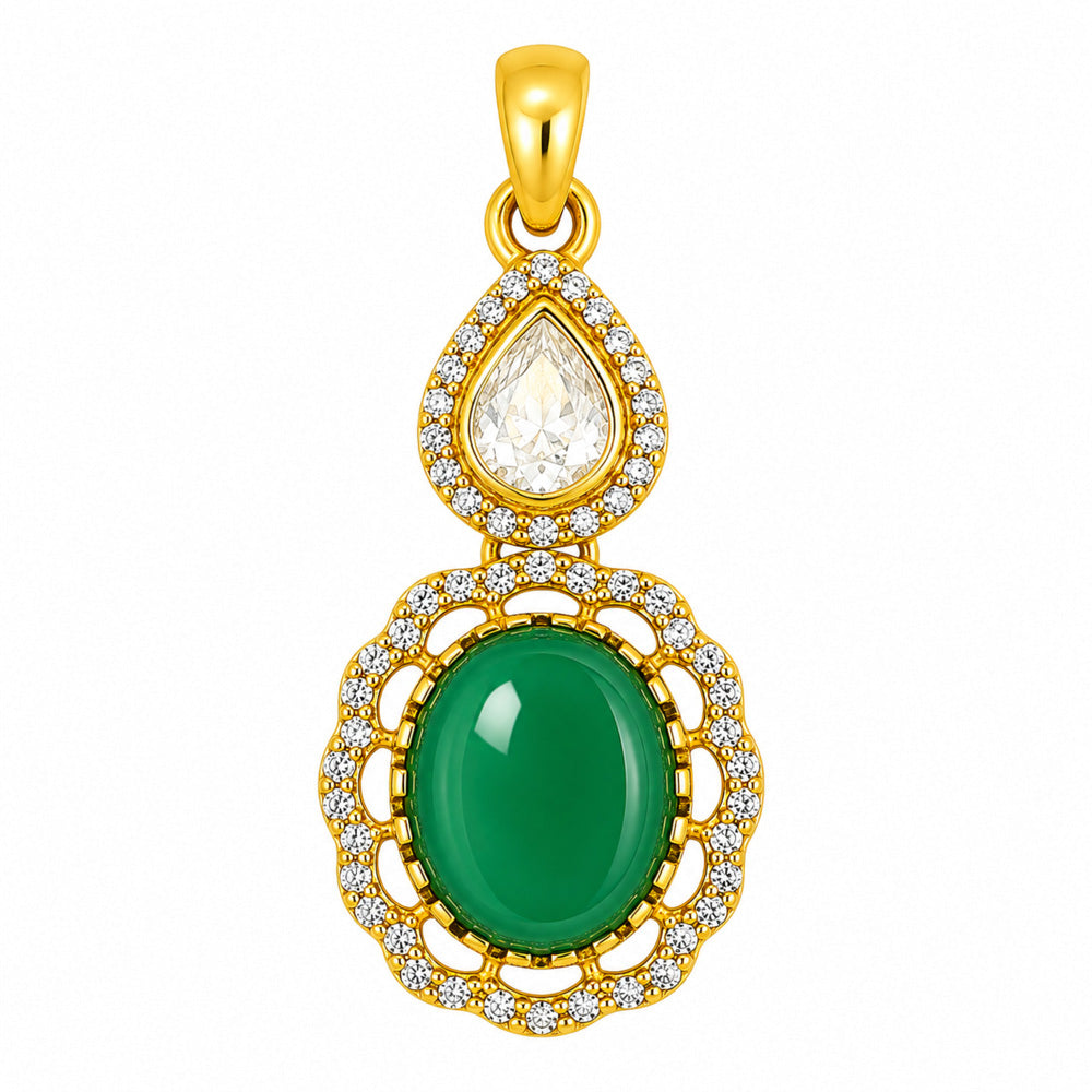 18K Gold Plated Colorful Gemstone Pendant Necklace for Women BIP1001