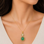 18K Gold Plated Colorful Gemstone Pendant Necklace for Women BIP1001