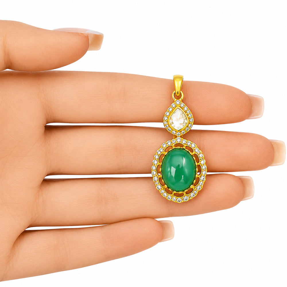 18K Gold Plated Colorful Gemstone Pendant Necklace for Women BIP1001