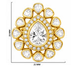 Adjustable 18K Gold Plated Colorful Gemstone Statement Halo Ring Jewelry Size 5-10 BIR1003