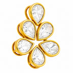 18K Gold Plated CZ Floral Pendant Necklace & Stud Earrings Set For Women BIT1001