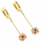 Gold Plated Triple Tone Floral Necklace & Earrings Set with Beaded Design for Women, Traditional Designer Jewellery for Wedding & Festive Wear BIT1005