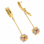 Gold Plated Triple Tone Floral Necklace & Earrings Set with Beaded Design for Women, Traditional Designer Jewellery for Wedding & Festive Wear BIT1005