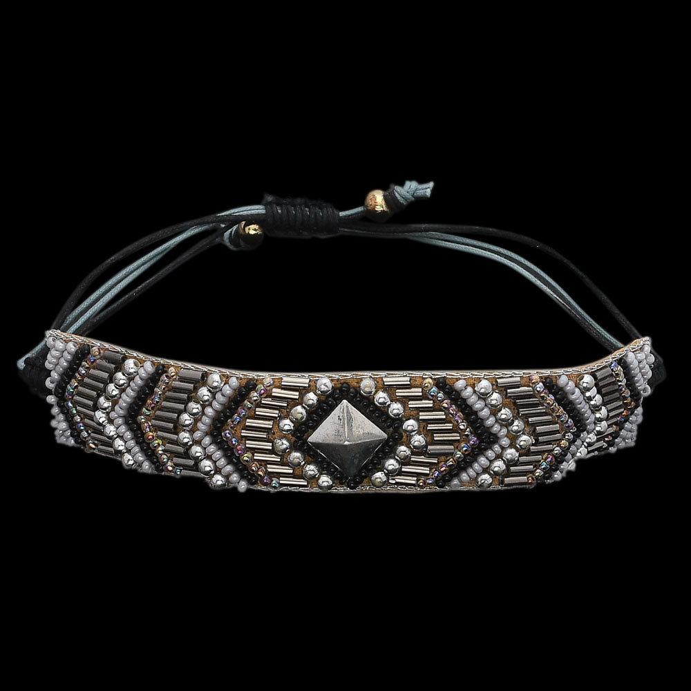 Colorful Bohemian Boho Seed Bead Loom Bracelet, Ethnic Large Cuff Bracelets For Women FBR1002
