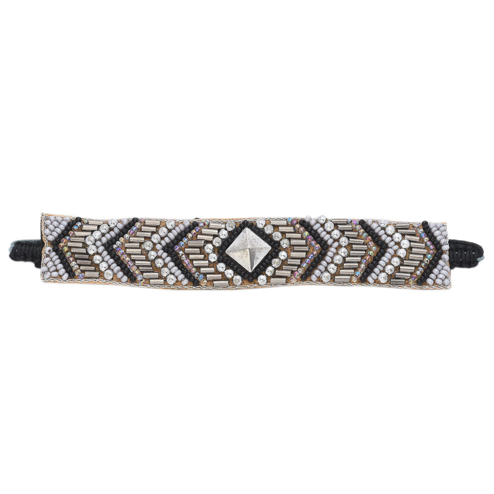 Colorful Bohemian Boho Seed Bead Loom Bracelet, Ethnic Large Cuff Bracelets For Women FBR1002