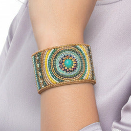 Colorful Bohemian Boho Seed Bead Loom Bracelet, Ethnic Large Cuff Bracelets For Women FBR1003