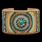 Colorful Bohemian Boho Seed Bead Loom Bracelet, Ethnic Large Cuff Bracelets For Women FBR1003